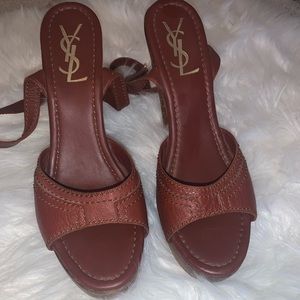 ✨Yves Saint Laurent Wooden Block Heels✨
